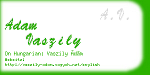 adam vaszily business card